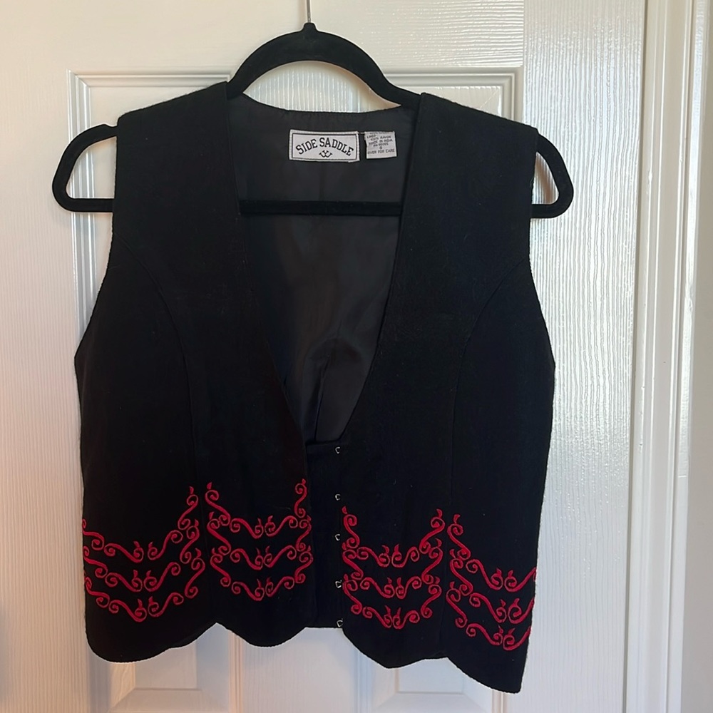 Side Saddle Wool Western Vest - Picture 2 of 7